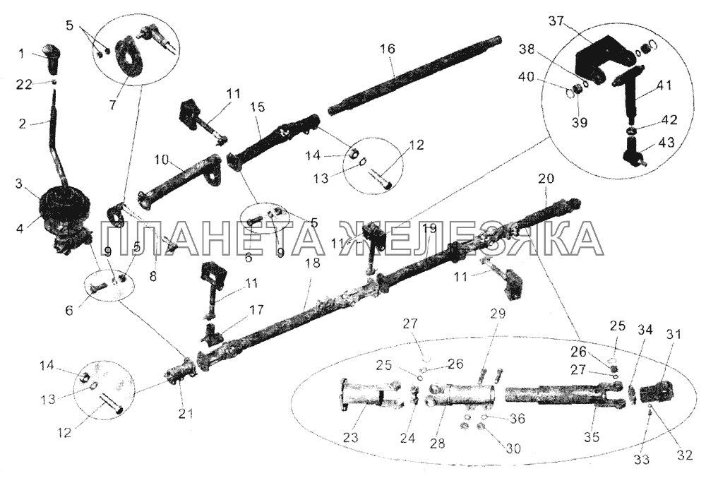 Установка привода переключения передач (до 2002 года) МАЗ-105